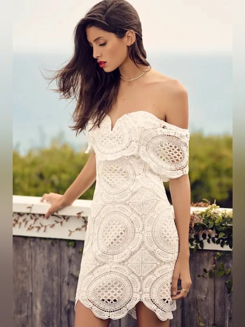 Lulu's Ivory One-Shoulder Lace Cocktail Dress - Picture 13 of 13
